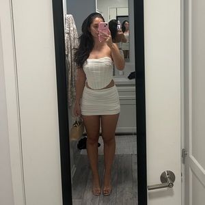 Bombshell Ruched Mini Skirt Set